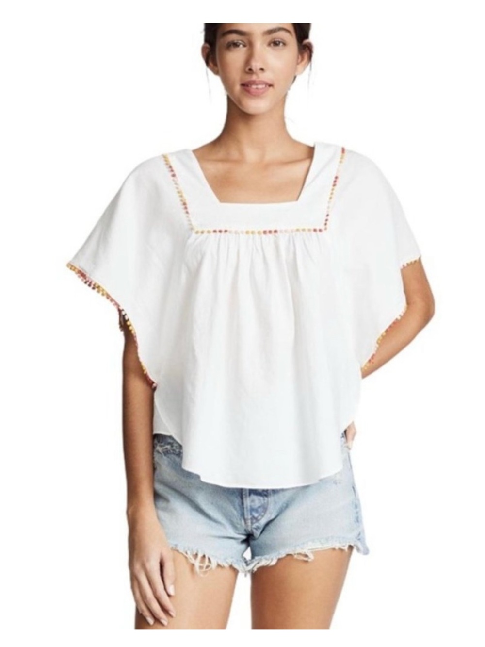 Madewell Pom-Pom Butterfly Top SZ XS